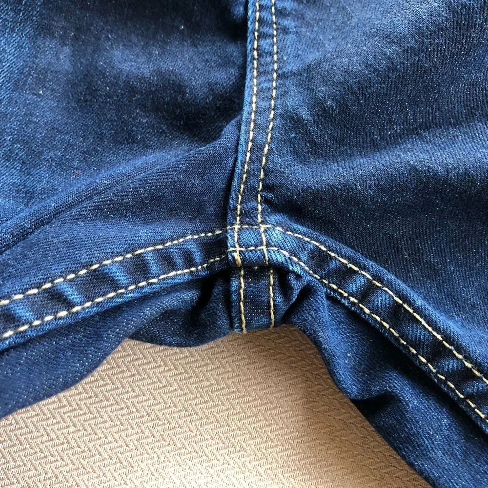 Calvin Klein Cotton Blend Dark Blue Wash Relaxed Straight Jeans 33 x 34_7